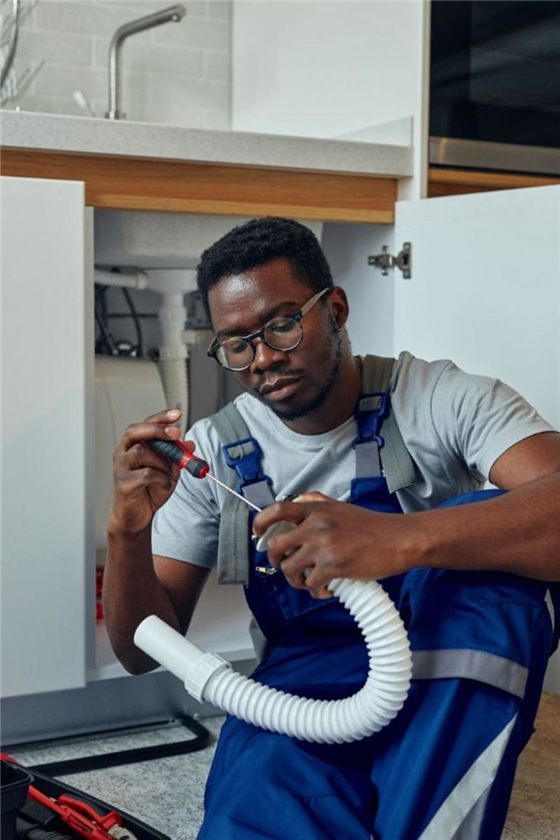 An electrician at work